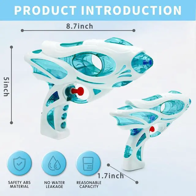 Alt view image 2 of 7 - 3 Pack Water Guns for Kids and Adults, 200cc/20ft Squirt Guns with Trigger Squirt Guns for Boys Girls, Long Range Super Water Blaster Soaker Water Pistol Summer Toys for Swimming Pool BeachStyle 2