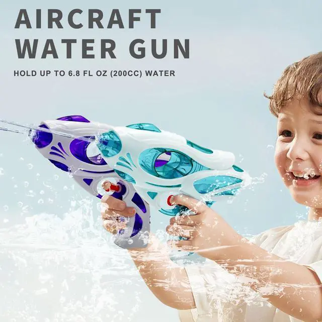 Alt view image 4 of 7 - 3 Pack Water Guns for Kids and Adults, 200cc/20ft Squirt Guns with Trigger Squirt Guns for Boys Girls, Long Range Super Water Blaster Soaker Water Pistol Summer Toys for Swimming Pool BeachStyle 2
