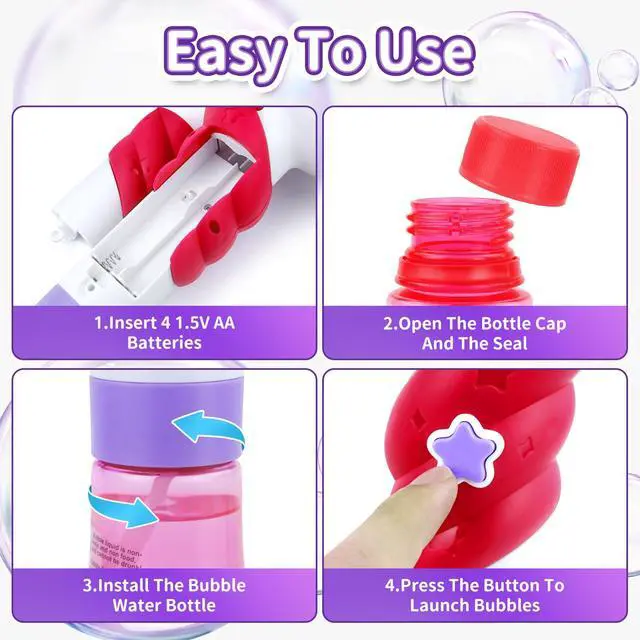Alt view image 7 of 7 - Bubble Wand Machine Maker Blower Outdoor Party Toys Easter Birthday Gifts