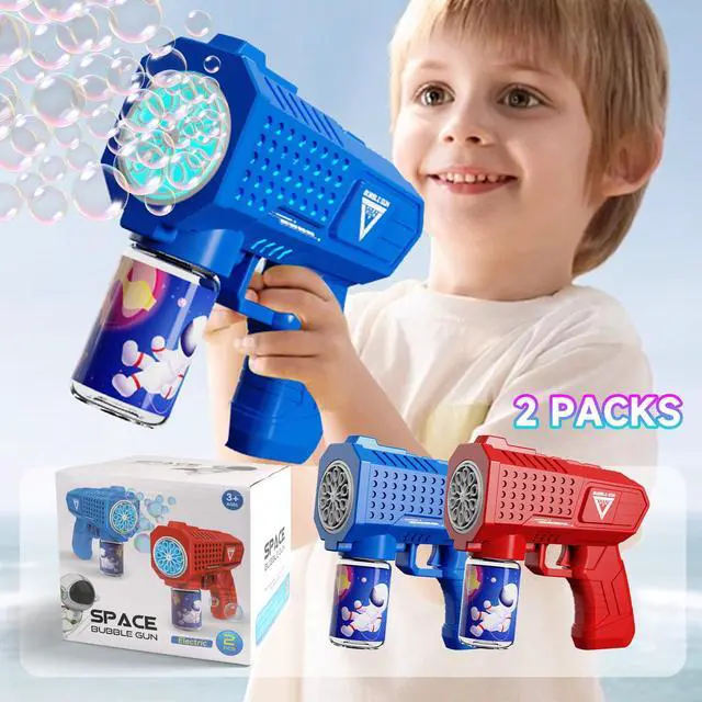 Alt view image 2 of 7 - Bubble Gun 2 Pack with LED,Automatic Bubble Machine for Kids,Outdoor Toys Bubbles for Kids Boys and Girls 3-8 Years Old,Easter,Birthday,Party,New Year