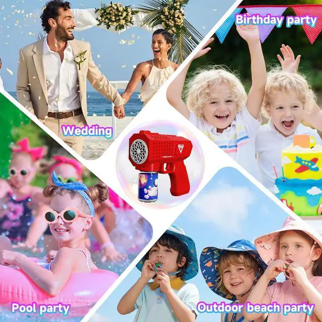 Alt view image 7 of 7 - Bubble Gun 2 Pack with LED,Automatic Bubble Machine for Kids,Outdoor Toys Bubbles for Kids Boys and Girls 3-8 Years Old,Easter,Birthday,Party,New Year