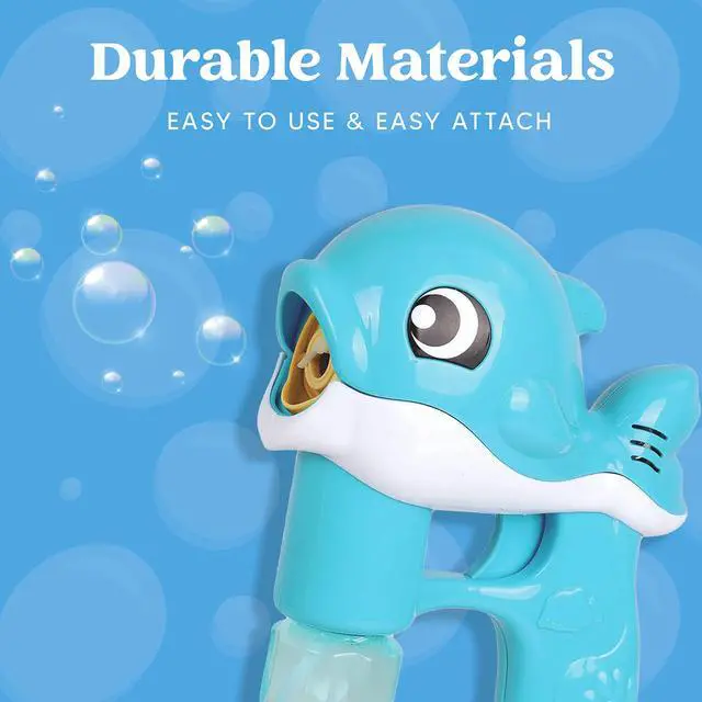 Alt view image 3 of 7 - 2 Bubble Guns, Whale Bubble Maker LED Automatic with 4 Refill Solutions for Kids, Toddlers, Summer Outdoor Toy, Party Favor