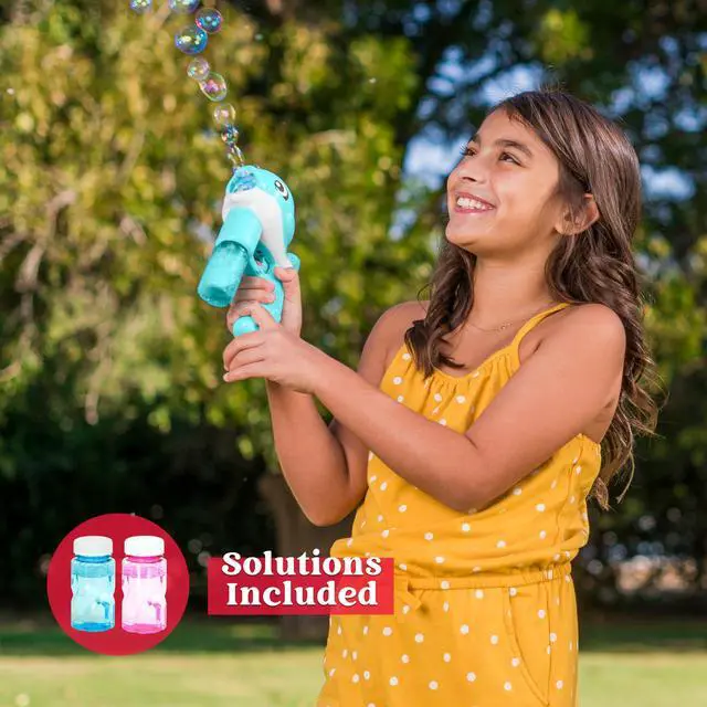 Alt view image 5 of 7 - 2 Bubble Guns, Whale Bubble Maker LED Automatic with 4 Refill Solutions for Kids, Toddlers, Summer Outdoor Toy, Party Favor
