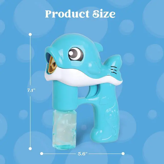 Alt view image 6 of 7 - 2 Bubble Guns, Whale Bubble Maker LED Automatic with 4 Refill Solutions for Kids, Toddlers, Summer Outdoor Toy, Party Favor