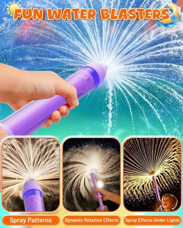 Alt view image 2 of 7 - 6 Pack Water Gun Wide Spray Water Squirt Gun for Kids Adults, Sparkle Burst Spray Water Blasters for Kids Ages 4-12, Water Shooters for Pool Toy Swimming Beach Backyard Outdoor Party Favors