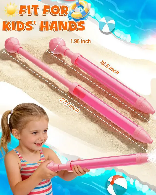 Alt view image 4 of 7 - 6 Pack Water Gun Wide Spray Water Squirt Gun for Kids Adults, Sparkle Burst Spray Water Blasters for Kids Ages 4-12, Water Shooters for Pool Toy Swimming Beach Backyard Outdoor Party Favors