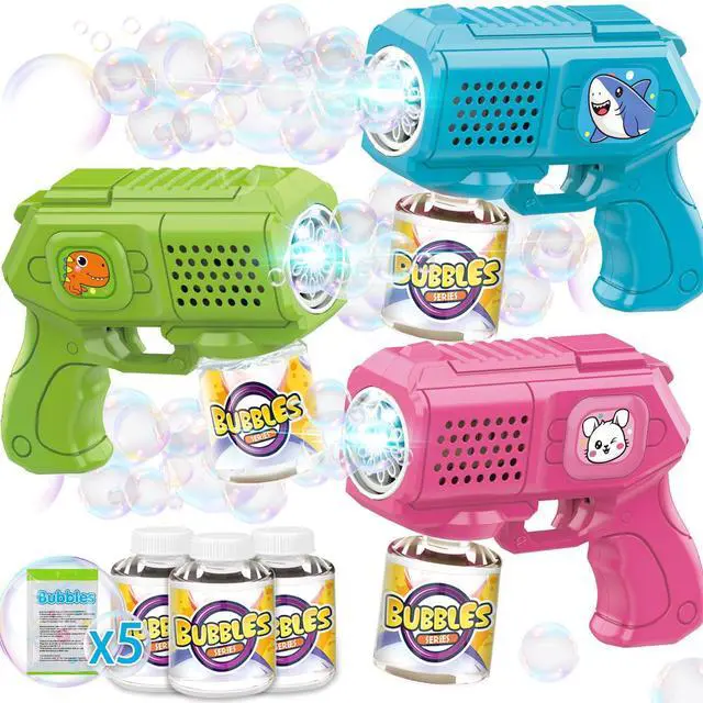 Main image of 3 Pack Bubble Guns with Bubble Solution, Boys Girls Toys Gifts 3+