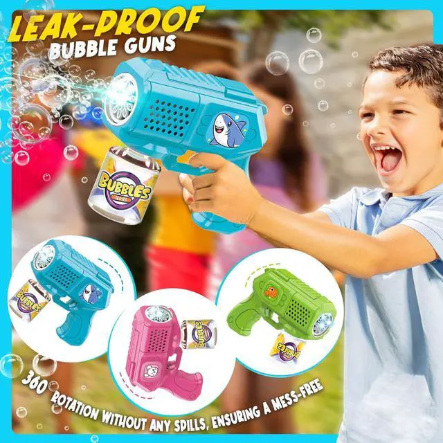 Alt view image 4 of 7 - 3 Pack Bubble Guns with Bubble Solution, Boys Girls Toys Gifts 3+
