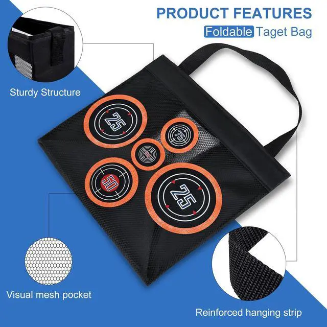 Alt view image 6 of 6 - Toy Target Fits for Nerf Guns, Portable and Foldable Net Taget for Shooting Practice, with Mesh Netting for Outdoor or Indoor Play, Birthday or Party Gift (Target ONLY)