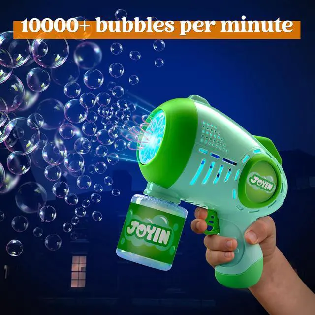 Alt view image 3 of 7 - 2 Kids Bubble Guns with 4 Bottles Solution, Automatic Bubble Machine Gun with 8 Holes for Kids, Adults, Summer Toys, Easter Basket Stuffers, Birthday Gift, Party Favors