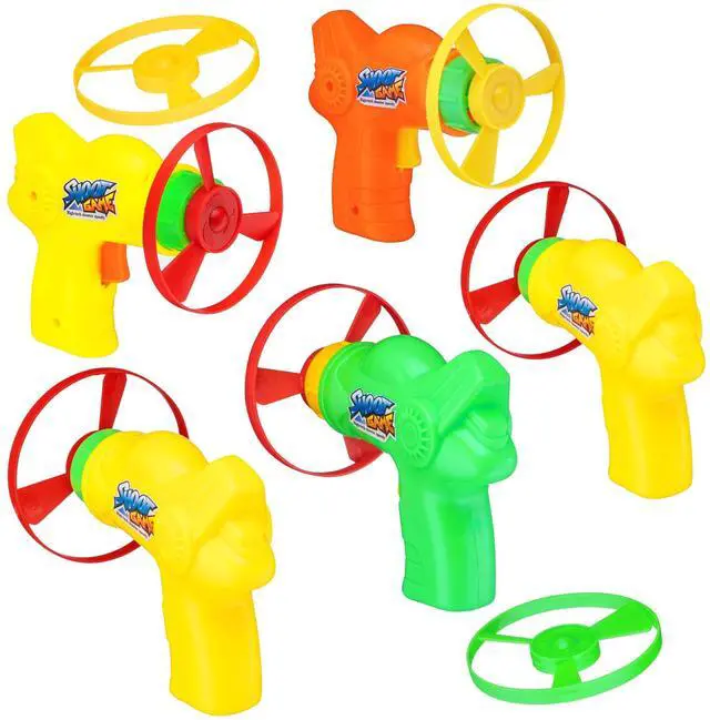 Main image of 12 Pack Flying Disc Shooters for Kids, Interactive Cat Fetch Spinning Saucer Launcher, Indoor & Outside Toys, Party Favor Frisbees, Cat Propellers