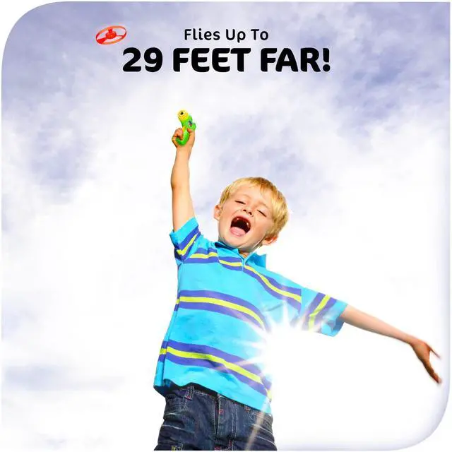 Alt view image 4 of 7 - 12 Pack Flying Disc Shooters for Kids, Interactive Cat Fetch Spinning Saucer Launcher, Indoor & Outside Toys, Party Favor Frisbees, Cat Propellers