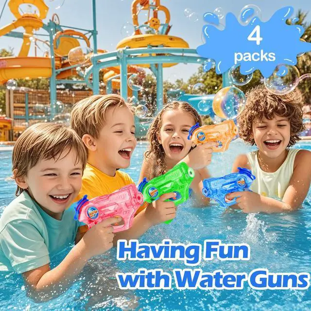Alt view image 4 of 7 - Mini Water Gun for Kids Toddler- 4 Pack Small Water Guns 5-7M Long Range Super Water Soaker Squirts Blasters Gun, Outdoor Toy Water Summer Beach Pool Party Favors Bath Water Guns Toy for Girl Boy Kids
