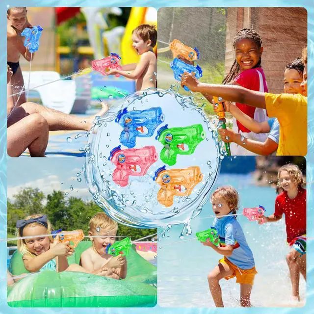 Alt view image 7 of 7 - Mini Water Gun for Kids Toddler- 4 Pack Small Water Guns 5-7M Long Range Super Water Soaker Squirts Blasters Gun, Outdoor Toy Water Summer Beach Pool Party Favors Bath Water Guns Toy for Girl Boy Kids