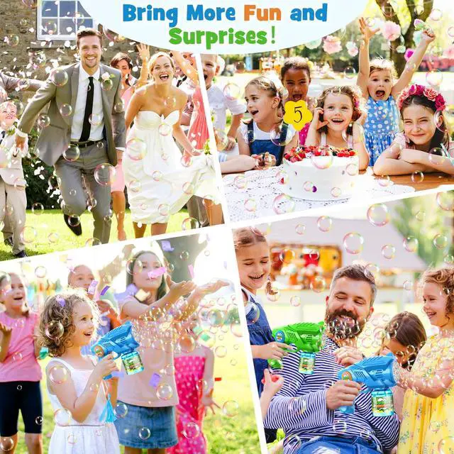 Alt view image 5 of 7 - Bubble Gun Machine for Kids 4-8: 2-Pack Automatic Bubble Guns with 2 Bottles Refill Solution - Summer Outdoor Toys Bubble Blaster Maker Blower for Easter Party