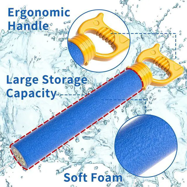 Alt view image 5 of 7 - Water Guns for Kids, 6 PCS Foam Squirt Guns Water Blaster Set, Water Guns Squirter Blaster Pool Toys for Kids Toddlers Boys Girls 3 4 5 6 7 8, Shooter Swimming Pool Party Outdoor Beach Sand Play Toys