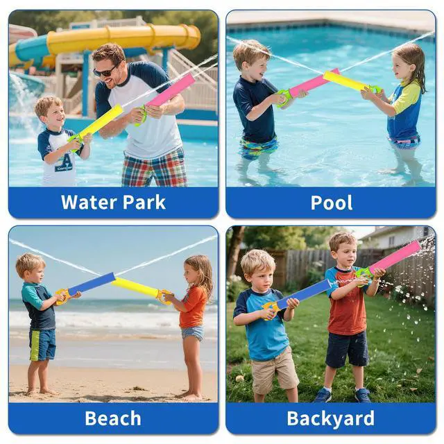 Alt view image 7 of 7 - Water Guns for Kids, 6 PCS Foam Squirt Guns Water Blaster Set, Water Guns Squirter Blaster Pool Toys for Kids Toddlers Boys Girls 3 4 5 6 7 8, Shooter Swimming Pool Party Outdoor Beach Sand Play Toys