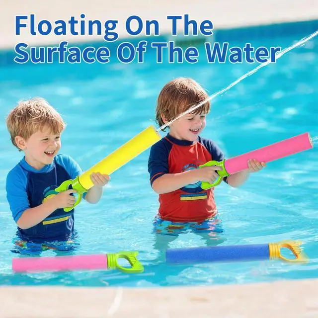 Alt view image 6 of 7 - Water Guns for Kids, 6 PCS Foam Squirt Guns Water Blaster Set, Water Guns Squirter Blaster Pool Toys for Kids Toddlers Boys Girls 3 4 5 6 7 8, Shooter Swimming Pool Party Outdoor Beach Sand Play Toys