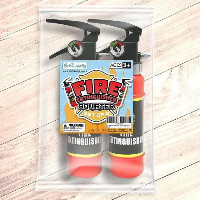 Alt view image 2 of 6 - Fire Extinguisher Squirter Toy - Pack of 2-9 Inch Water Extinguisher with Realistic Design -Fun Outdoor Summer Toy - Great Firefighter Accessories for Kids - Novelty Gag Gift