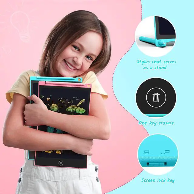 Alt view image 2 of 7 - 10 Inch 2 Pack LCD Writing Tablet, Colorful Doodle Board Drawing Tablet for Kids, No Mess Toddler Travel Learning Toys, Christmas Birthday Gifts for 3 4 5 6 7 8 Year Old Boys Girls Preschooler