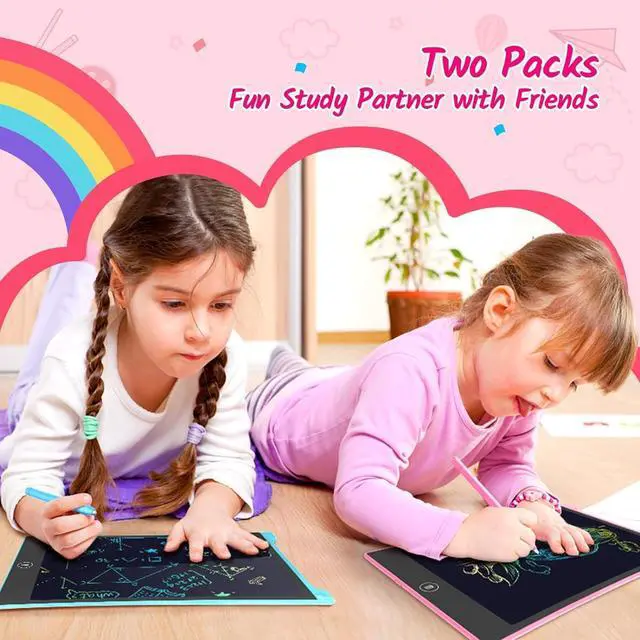 Alt view image 6 of 7 - 10 Inch 2 Pack LCD Writing Tablet, Colorful Doodle Board Drawing Tablet for Kids, No Mess Toddler Travel Learning Toys, Christmas Birthday Gifts for 3 4 5 6 7 8 Year Old Boys Girls Preschooler
