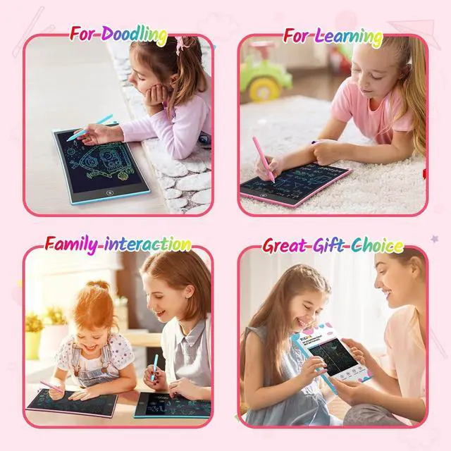 Alt view image 7 of 7 - 10 Inch 2 Pack LCD Writing Tablet, Colorful Doodle Board Drawing Tablet for Kids, No Mess Toddler Travel Learning Toys, Christmas Birthday Gifts for 3 4 5 6 7 8 Year Old Boys Girls Preschooler