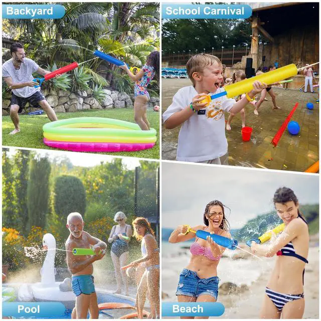 Alt view image 4 of 7 - Water Gun, 6 Pack Super Water Soaker Blaster Squirt Guns | Water Guns for Kids, 40 ft Range, Pool Toys for Swimming Pool, Beach, Summer Party & Outdoor Water Games