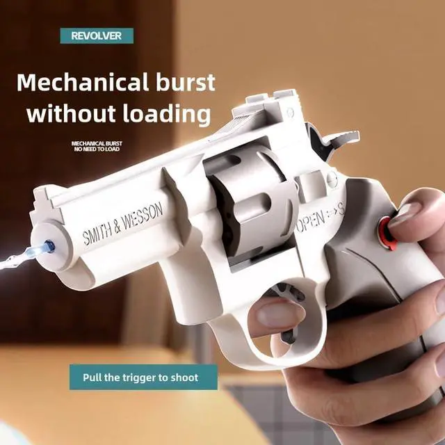 Alt view image 2 of 6 - Revolver shape Water Gun with 22 Ft Super Long Range, Water Blaster Pistol Toy for Adults & Kids Summer Swimming Pool Beach Outdoor Activity. (1, Gray)