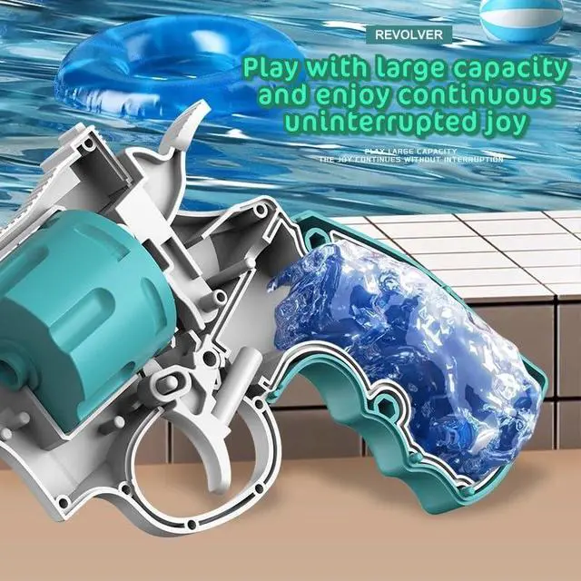 Alt view image 3 of 6 - Revolver shape Water Gun with 22 Ft Super Long Range, Water Blaster Pistol Toy for Adults & Kids Summer Swimming Pool Beach Outdoor Activity. (1, Gray)