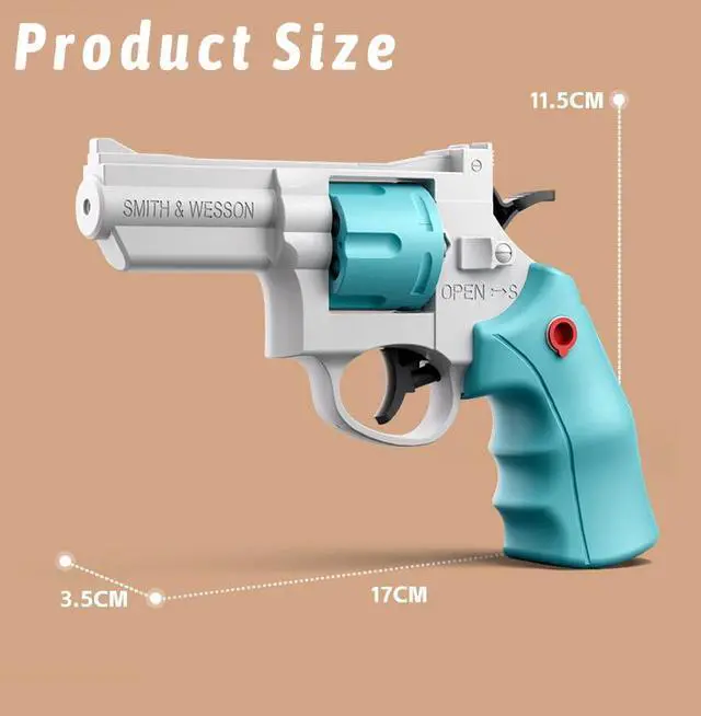 Alt view image 6 of 6 - Revolver shape Water Gun with 22 Ft Super Long Range, Water Blaster Pistol Toy for Adults & Kids Summer Swimming Pool Beach Outdoor Activity. (1, Gray)