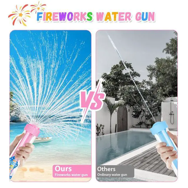 Alt view image 4 of 6 - 12Pack Creativity Fireworks Water Gun, Sprays Water Like Fireworks, Squirt Gun for Kids, Bulk Samll Water Blaster Summer Pool, Backyard, Beach, Birthday Party Outdoor Game Toys