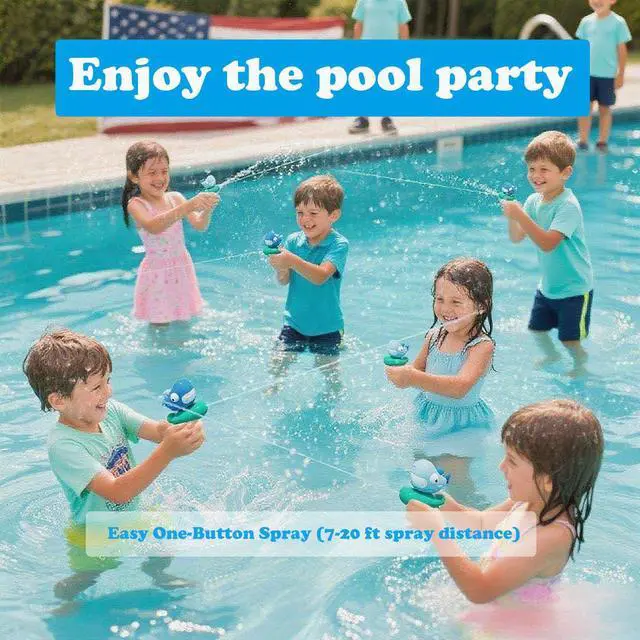 Alt view image 2 of 7 - Water Guns for Kids,2 Pack Shark Mini Water Pistol Squirt Gun 6-20ft Range Blasters Gun,Outdoor Water Toy Swimming Pool Beach Water Gun for Boys Girls Toddlers