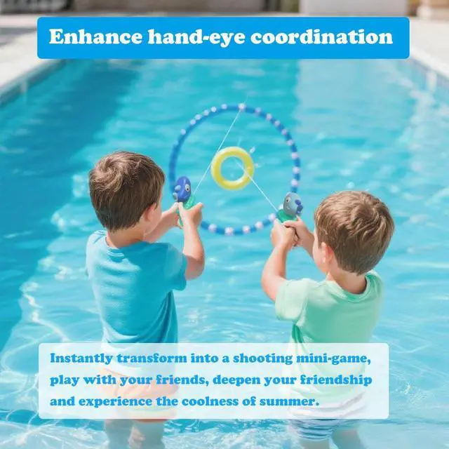Alt view image 4 of 7 - Water Guns for Kids,2 Pack Shark Mini Water Pistol Squirt Gun 6-20ft Range Blasters Gun,Outdoor Water Toy Swimming Pool Beach Water Gun for Boys Girls Toddlers