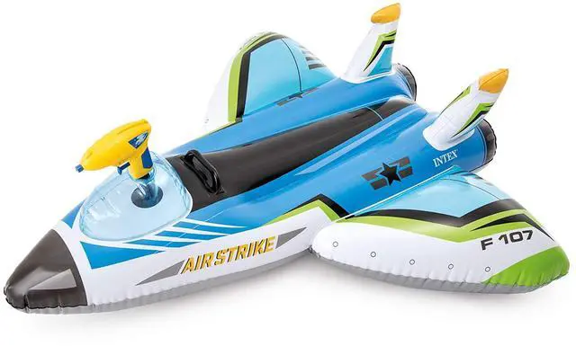 Alt view image 2 of 6 - Water Gun Plane Inflatable Pool Float: Pool Toy for Kids Includes Toy Water Gun 88lb Weight Capacity 46" x 46" Color May Vary