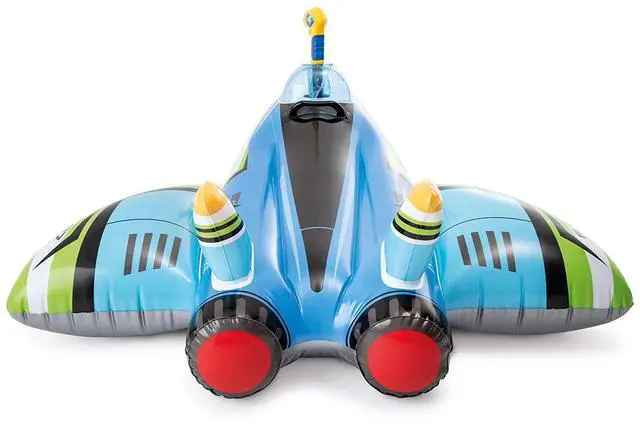 Alt view image 6 of 6 - Water Gun Plane Inflatable Pool Float: Pool Toy for Kids Includes Toy Water Gun 88lb Weight Capacity 46" x 46" Color May Vary