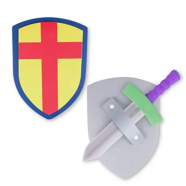 Alt view image 2 of 6 - Children's Foam Toy Medieval Joust Sword & Shield Knight Set Lightweight Safe for Birthday Party Activities, Event Favors, Toy Gifts