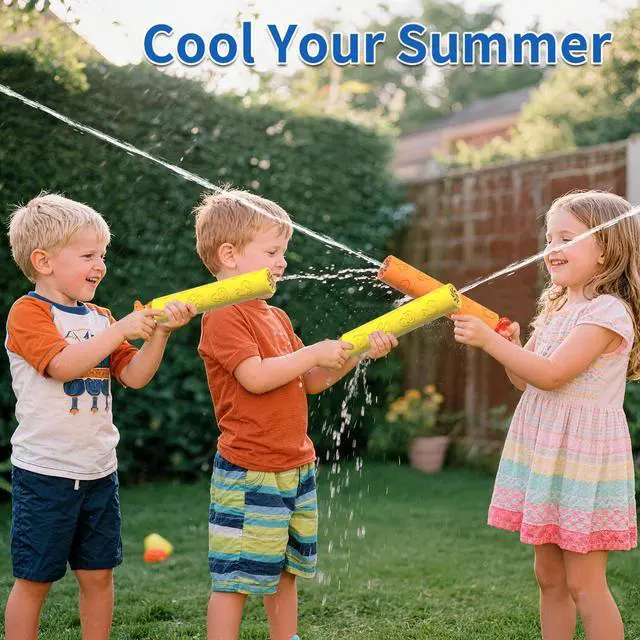 Alt view image 2 of 7 - Water Guns for Kids, 6 PCS Foam Squirt Guns Water Blaster Set, Water Squirter Blaster Pool Toys for Kids Toddlers Boys Girls 4-8, 6-8-10-12, Shooter Swimming Pool Party Outdoor Beach Sand Play Game