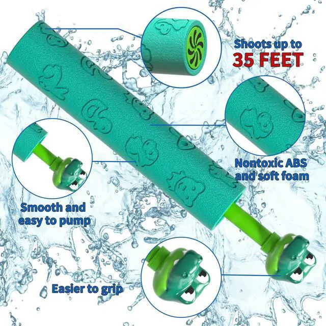Alt view image 3 of 7 - Water Guns for Kids, 6 PCS Foam Squirt Guns Water Blaster Set, Water Squirter Blaster Pool Toys for Kids Toddlers Boys Girls 4-8, 6-8-10-12, Shooter Swimming Pool Party Outdoor Beach Sand Play Game