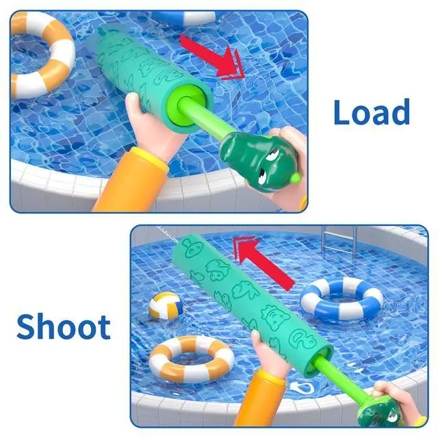 Alt view image 6 of 7 - Water Guns for Kids, 6 PCS Foam Squirt Guns Water Blaster Set, Water Squirter Blaster Pool Toys for Kids Toddlers Boys Girls 4-8, 6-8-10-12, Shooter Swimming Pool Party Outdoor Beach Sand Play Game