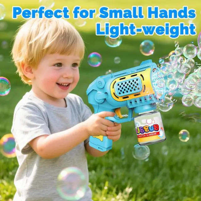 Alt view image 7 of 7 - 2 Packs Bubble Gun Machine for 3+ Year Old Kids Boys Girls