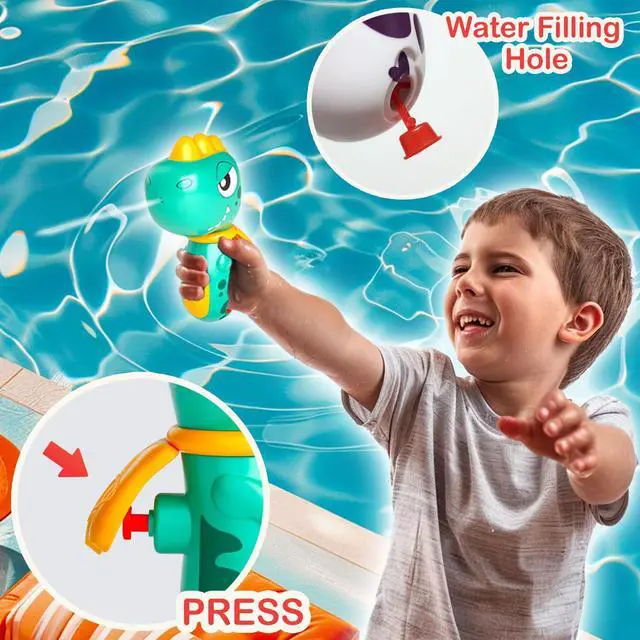 Alt view image 5 of 6 - 6 Pack Animal Water Gun for Kids, Mini Squirt Gun Water Blaster Soaker Toys, Dinosaur Dog Unicorn Shape Small Water Pistol Gun for Summer Outdoor Pool/Beach/Yard/Party Play