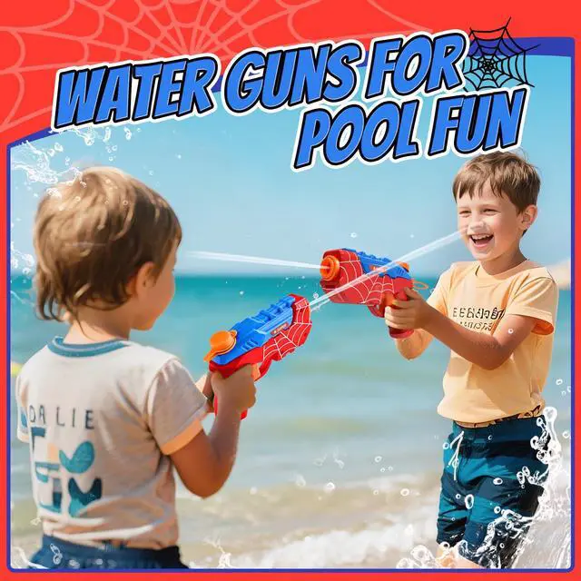 Alt view image 6 of 6 - 2 Pack Water Guns for Kids Squirt Water Pistols Cool Small Manual Water Gun, Party Favors Swimming Pool Toys Beach Outdoor Water Toys, Ideal Summer Gifts for Boys Girls 3 5 4 6 7 8