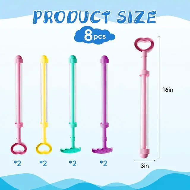 Alt view image 2 of 7 - 8 Pack Firework Spray Water Gun, Creativity Squirt Water Blaster Guns for Kids Adults, Firework Spray Water Soaker Toys for Pool Party Outdoor Summer Water Games