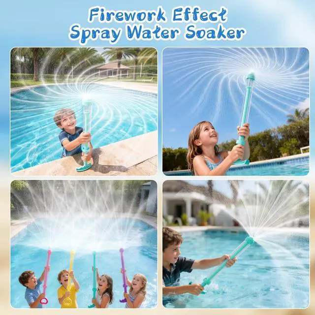 Alt view image 5 of 7 - 8 Pack Firework Spray Water Gun, Creativity Squirt Water Blaster Guns for Kids Adults, Firework Spray Water Soaker Toys for Pool Party Outdoor Summer Water Games