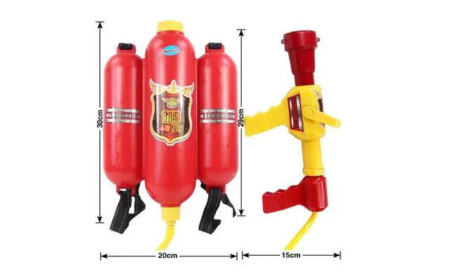 Alt view image 4 of 5 - Fireman Toys Backpack Watergun Blaster Extinguisher with Nozzle and Tank Set Children Outdoor Water Toy