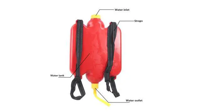 Alt view image 5 of 5 - Fireman Toys Backpack Watergun Blaster Extinguisher with Nozzle and Tank Set Children Outdoor Water Toy