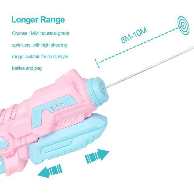 Alt view image 4 of 7 - Water Gun for Girls, Cute Princess Series, Pink Children Water Gun 1000cc, Super Water Spray Toy Gift, Swimming Pool Beach Outdoor Toy, Super Long Range Water Shock Wave(AP-G1)