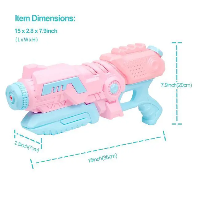 Alt view image 2 of 7 - Water Gun for Girls, Cute Princess Series, Pink Children Water Gun 1000cc, Super Water Spray Toy Gift, Swimming Pool Beach Outdoor Toy, Super Long Range Water Shock Wave(AP-G1)