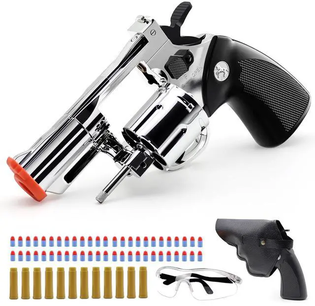 Main image of Toy Revolver Gun with Holster, Soft Bullet Toy Guns for Outdoor Shooting Games & Pretend Play Gun Toys for Birthday Gifts Christmas, Halloween