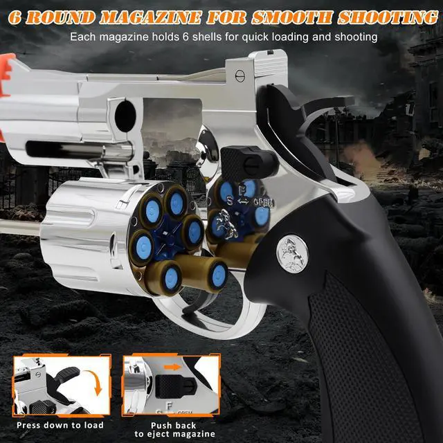 Alt view image 3 of 6 - Toy Revolver Gun with Holster, Soft Bullet Toy Guns for Outdoor Shooting Games & Pretend Play Gun Toys for Birthday Gifts Christmas, Halloween